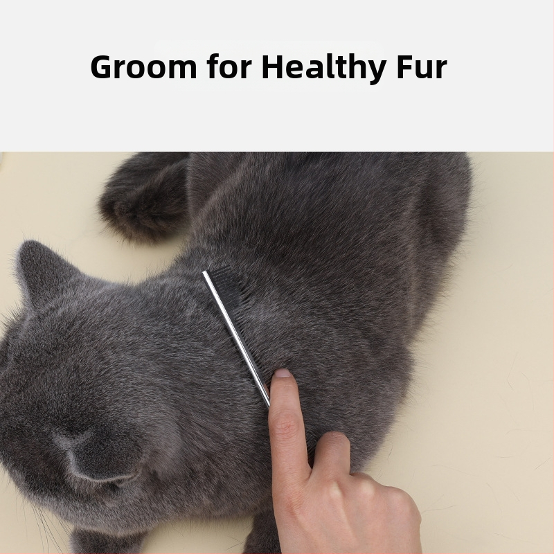 Yingte Suņu un kaķu kopšanas ķemme - metāla, dubulti zobi, gari un īsi zobi, matu noņemšana, piemērots vidēja izmēra sunim