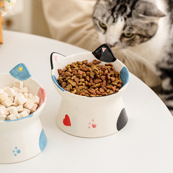 Happy márkájú kerámia macska etetőedény, 20 darabos készlet, háziállat etetési eszköz