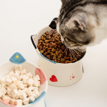 Happy márkájú kerámia macska etetőedény, 20 darabos készlet, háziállat etetési eszköz