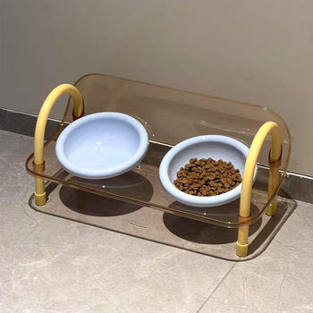 Macska tál emelt tartóval, lassú etetés, anti-tip és szivárgás elleni védelem