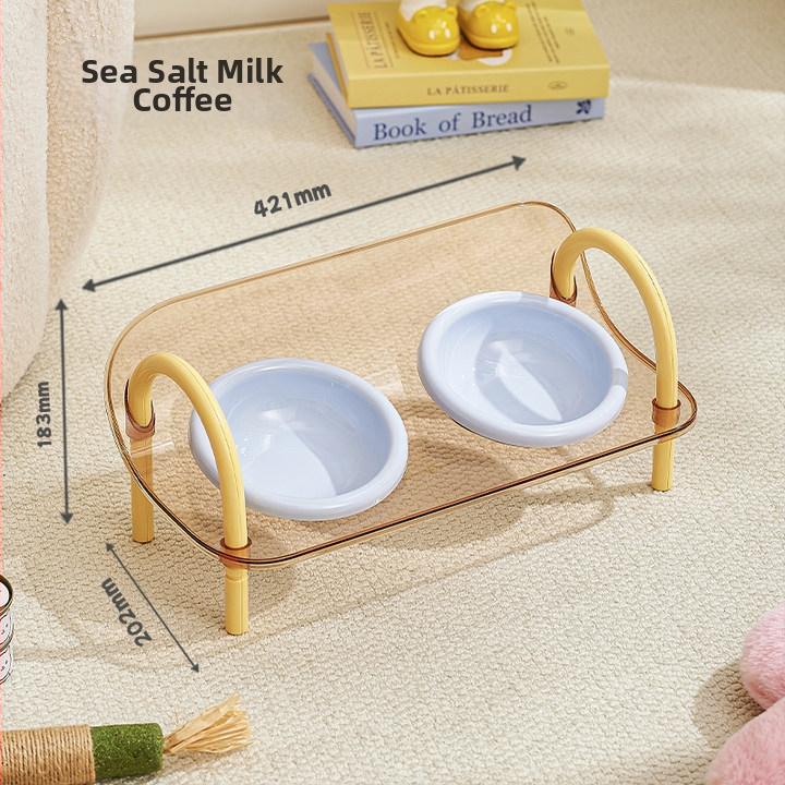 Macska tál emelt tartóval, lassú etetés, anti-tip és szivárgás elleni védelem