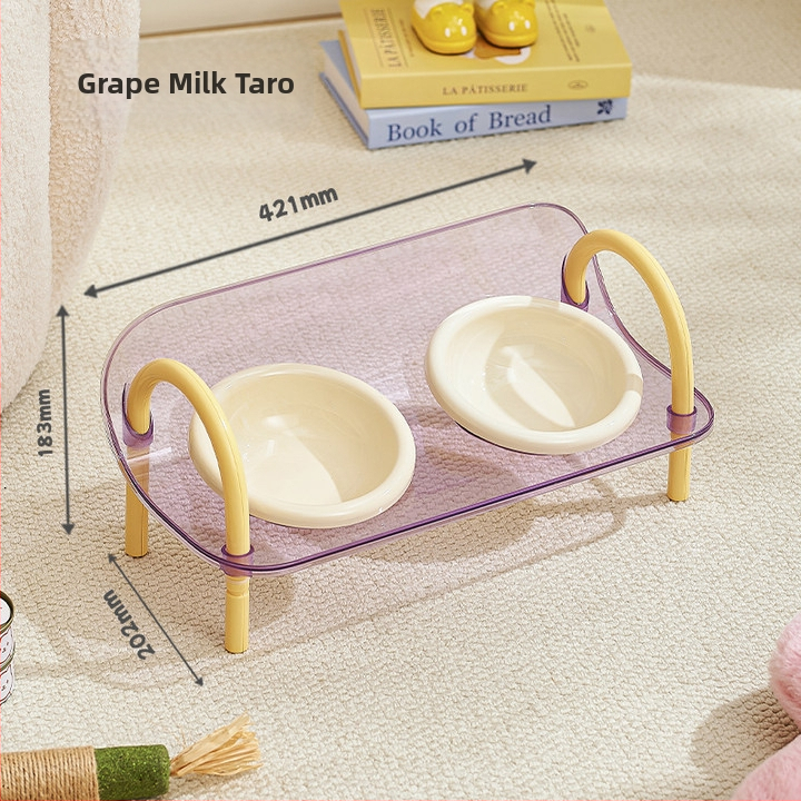 Macska tál emelt tartóval, lassú etetés, anti-tip és szivárgás elleni védelem