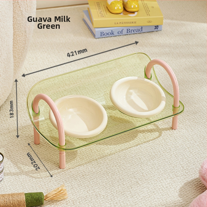 Macska tál emelt tartóval, lassú etetés, anti-tip és szivárgás elleni védelem