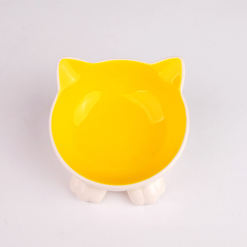 Döntött kerámia macska etető tál, nagy kapacitás, Zhejiang eredet, 24 darabos készlet