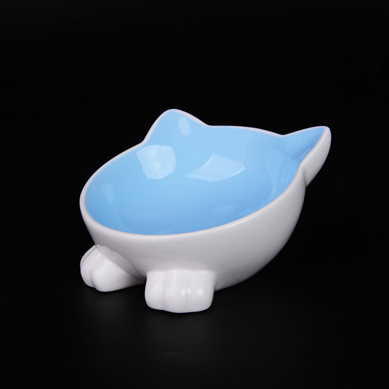 Döntött kerámia macska etető tál, nagy kapacitás, Zhejiang eredet, 24 darabos készlet