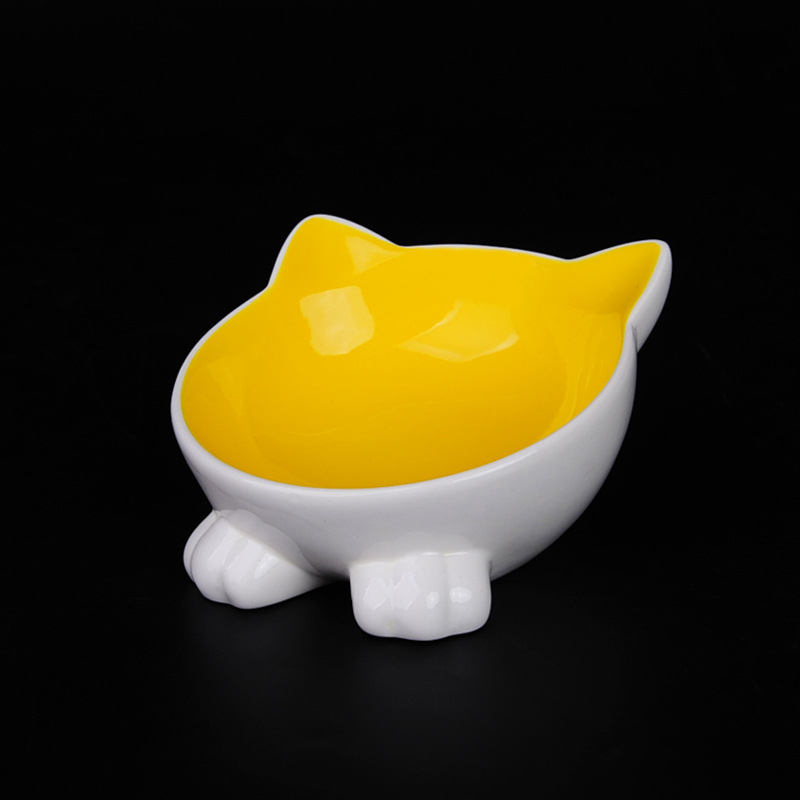Döntött kerámia macska etető tál, nagy kapacitás, Zhejiang eredet, 24 darabos készlet