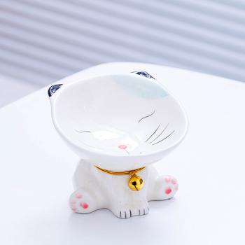 Kerámia macska tál macska arcú dizájn-nal, antiöntés