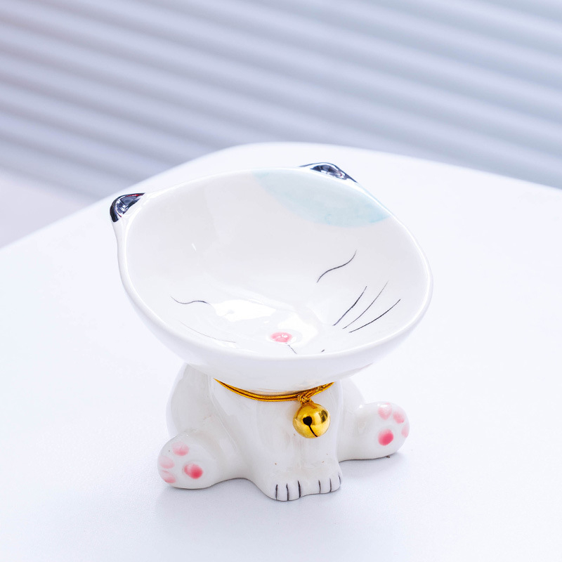 Kerámia macska tál macska arcú dizájn-nal, antiöntés