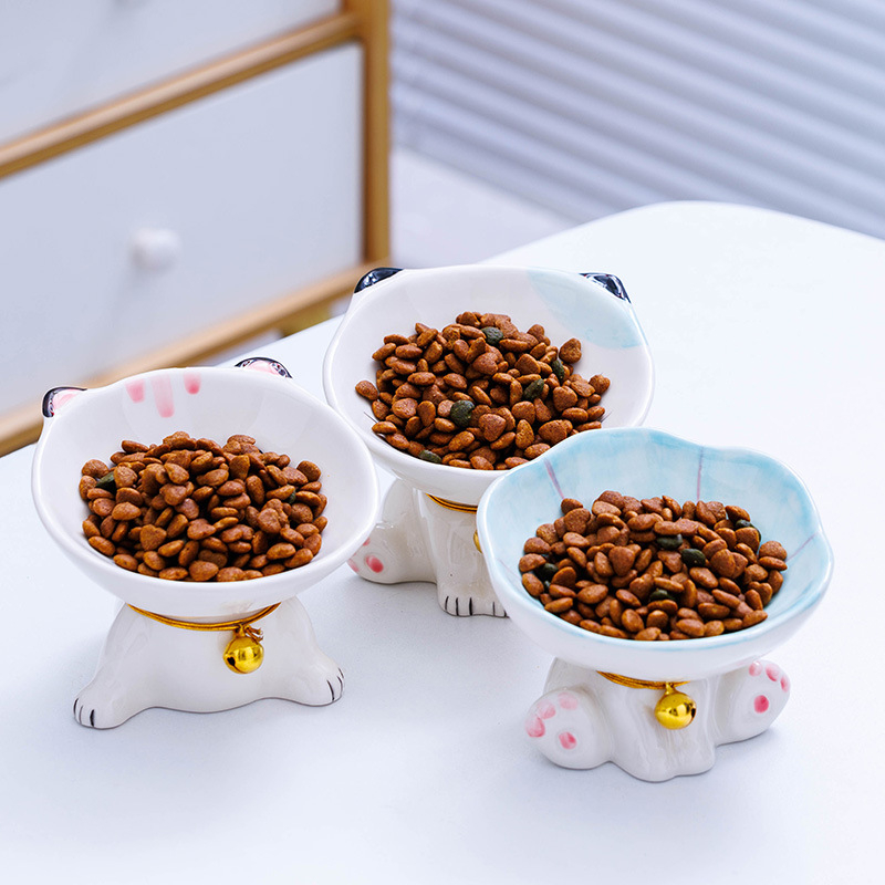 Kerámia macska tál macska arcú dizájn-nal, antiöntés