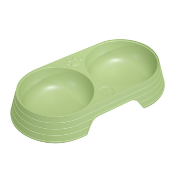 Műanyagból készült macska etető- és itatál, dupla tál, anti-tip kialakítás