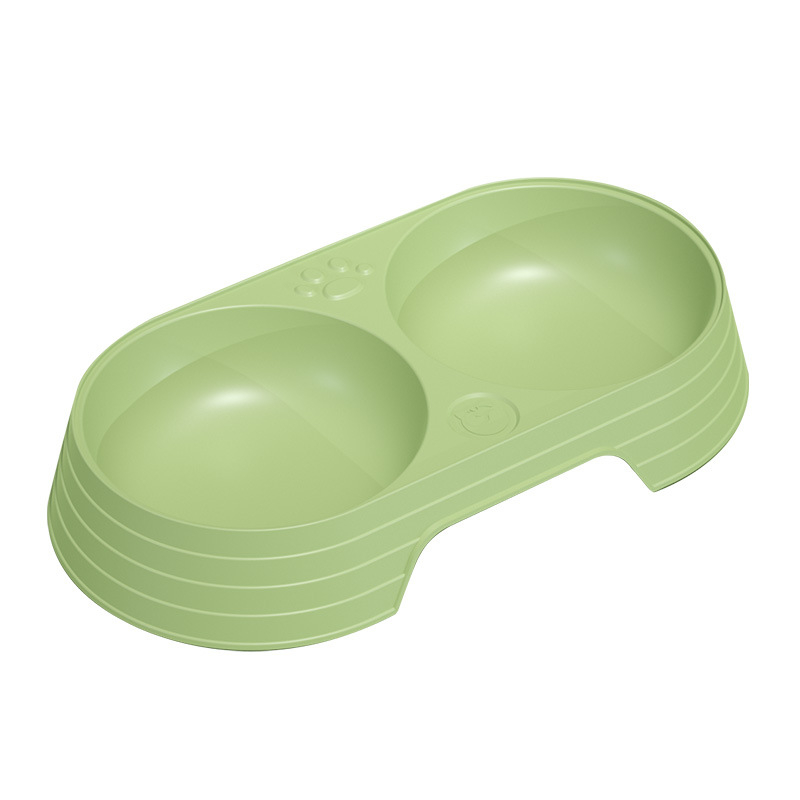 Műanyagból készült macska etető- és itatál, dupla tál, anti-tip kialakítás