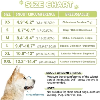 Move pseća muzzla – mrežasti dizajn, dugi nos, prozračna, reflektirajuća, poliester, 100 komada u kutiji