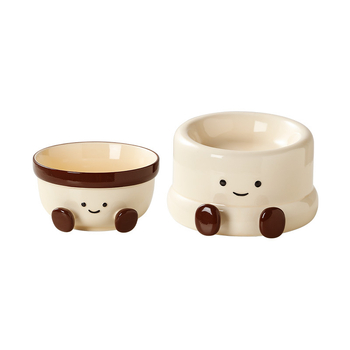 Keramická miska na kŕmenie mačky so šikmým okrajom, značka Chongye Ceramic