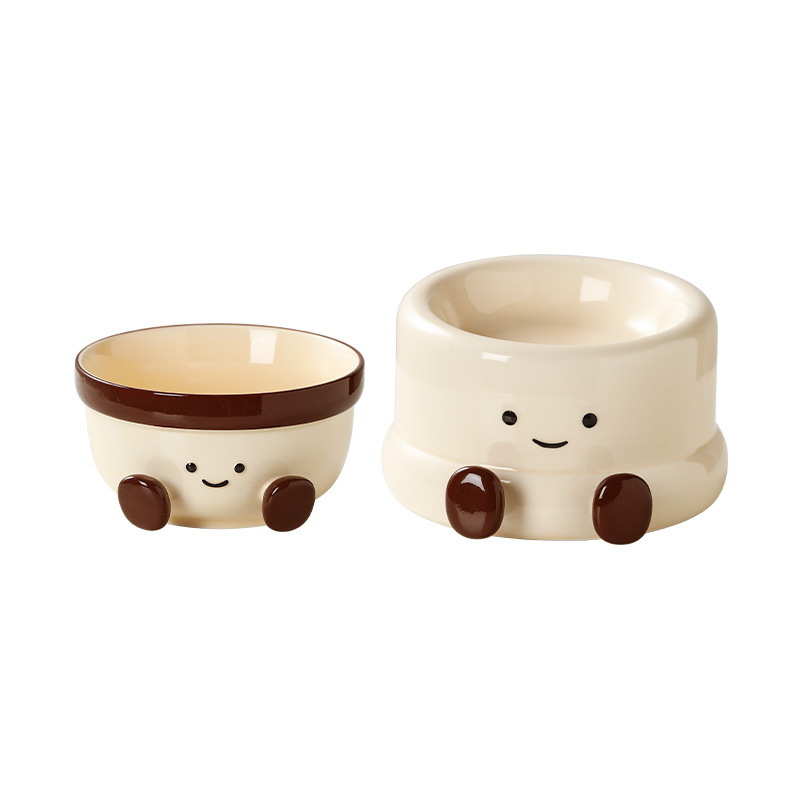 Keramická miska na kŕmenie mačky so šikmým okrajom, značka Chongye Ceramic