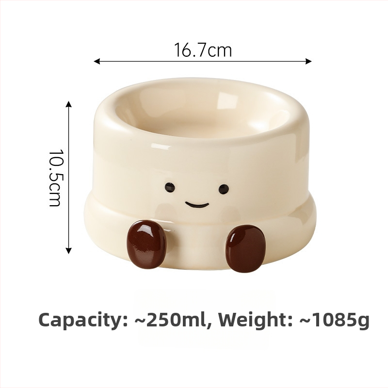 Keramická miska na kŕmenie mačky so šikmým okrajom, značka Chongye Ceramic