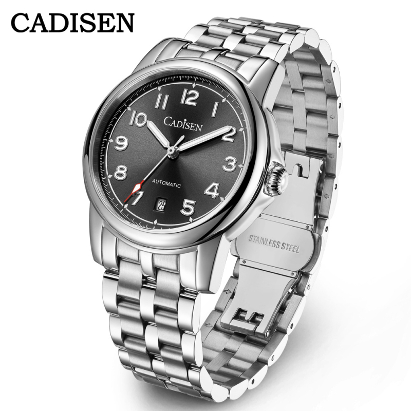 Cadisen ανδρικό μηχανικό ρολόι, καντράν 40mm, ζαφειρωμένο κρύσταλλο, φωτιζόμενα δείκτες, Miyota 8215 κίνηση