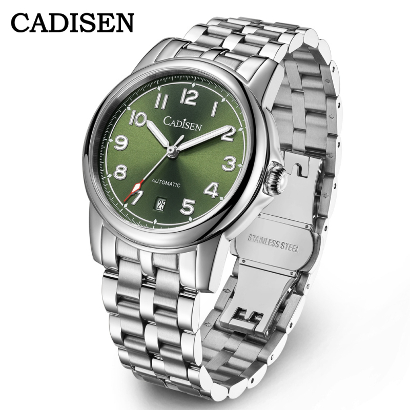 Cadisen ανδρικό μηχανικό ρολόι, καντράν 40mm, ζαφειρωμένο κρύσταλλο, φωτιζόμενα δείκτες, Miyota 8215 κίνηση