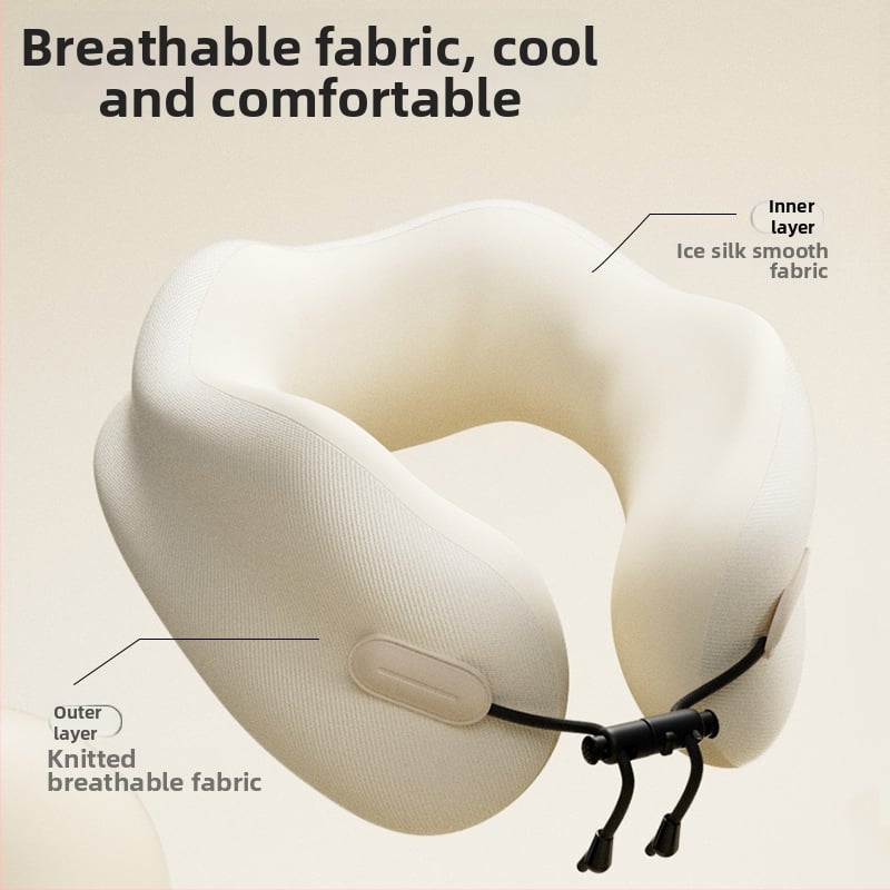 Memorijos putų U formos kaklo pagalvė, nešiojama sulankstoma kelioninė pagalvė, poliesterio-kokvilnės užvalkalas, suaugusiems, šiuolaikinis minimalistinis stilius