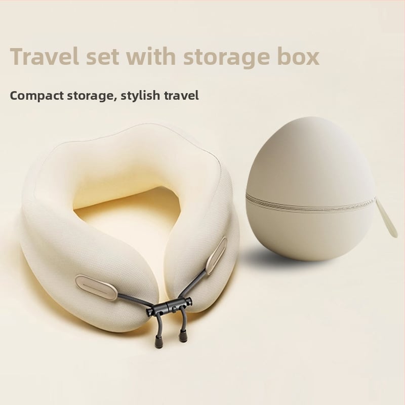 Memorijos putų U formos kaklo pagalvė, nešiojama sulankstoma kelioninė pagalvė, poliesterio-kokvilnės užvalkalas, suaugusiems, šiuolaikinis minimalistinis stilius