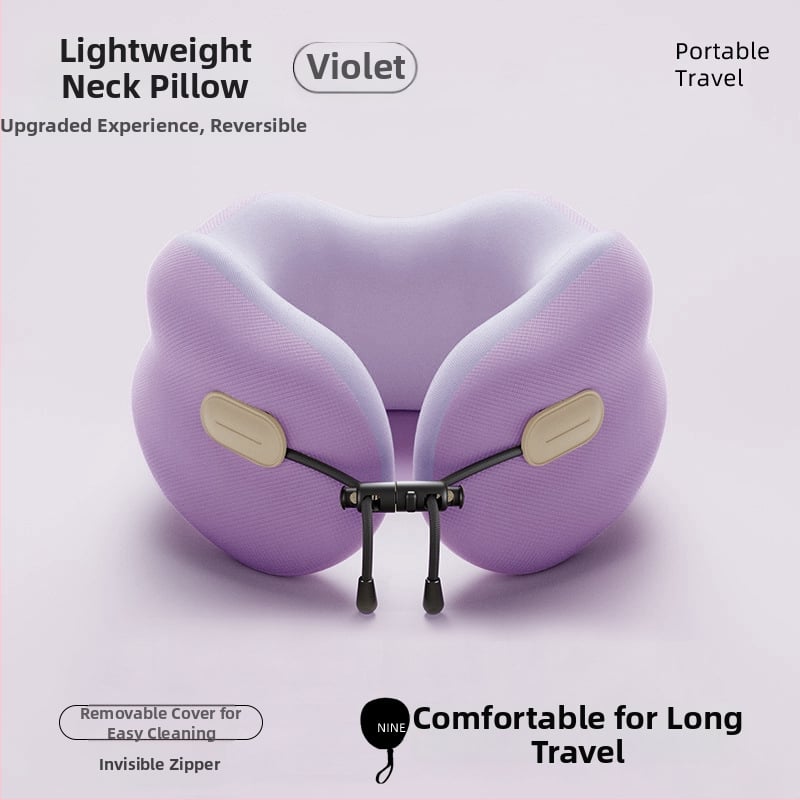 Memorijos putų U formos kaklo pagalvė, nešiojama sulankstoma kelioninė pagalvė, poliesterio-kokvilnės užvalkalas, suaugusiems, šiuolaikinis minimalistinis stilius