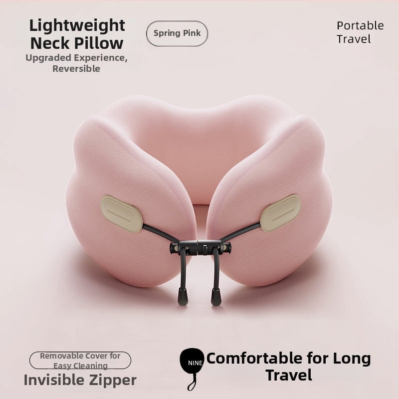 Memorijos putų U formos kaklo pagalvė, nešiojama sulankstoma kelioninė pagalvė, poliesterio-kokvilnės užvalkalas, suaugusiems, šiuolaikinis minimalistinis stilius
