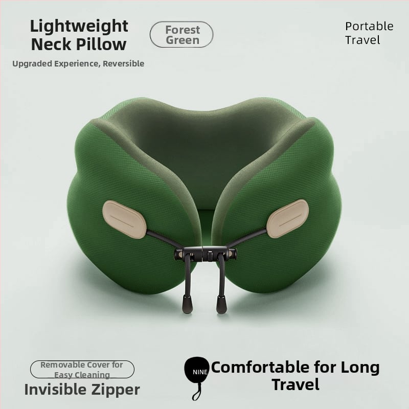 Memorijos putų U formos kaklo pagalvė, nešiojama sulankstoma kelioninė pagalvė, poliesterio-kokvilnės užvalkalas, suaugusiems, šiuolaikinis minimalistinis stilius