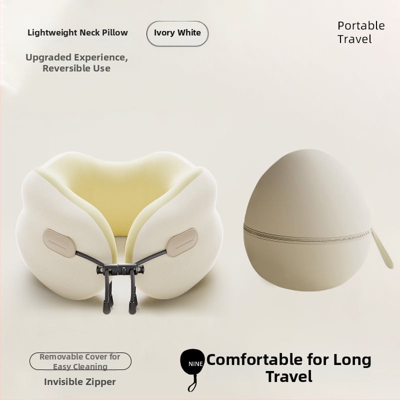 Memorijos putų U formos kaklo pagalvė, nešiojama sulankstoma kelioninė pagalvė, poliesterio-kokvilnės užvalkalas, suaugusiems, šiuolaikinis minimalistinis stilius