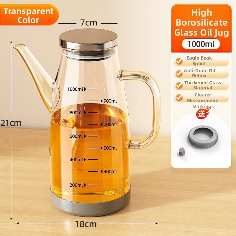 Namų virtuvės aliejaus indas – nepralaidus, automatinis atidarymas ir uždarymas, karščiui atsparus borosilikatinis stiklas