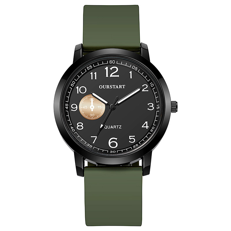 Kvarcni sat sa silikon remenom, kvadratni brojčanik 40 mm, kućište od cinkovog legura, model GJ080