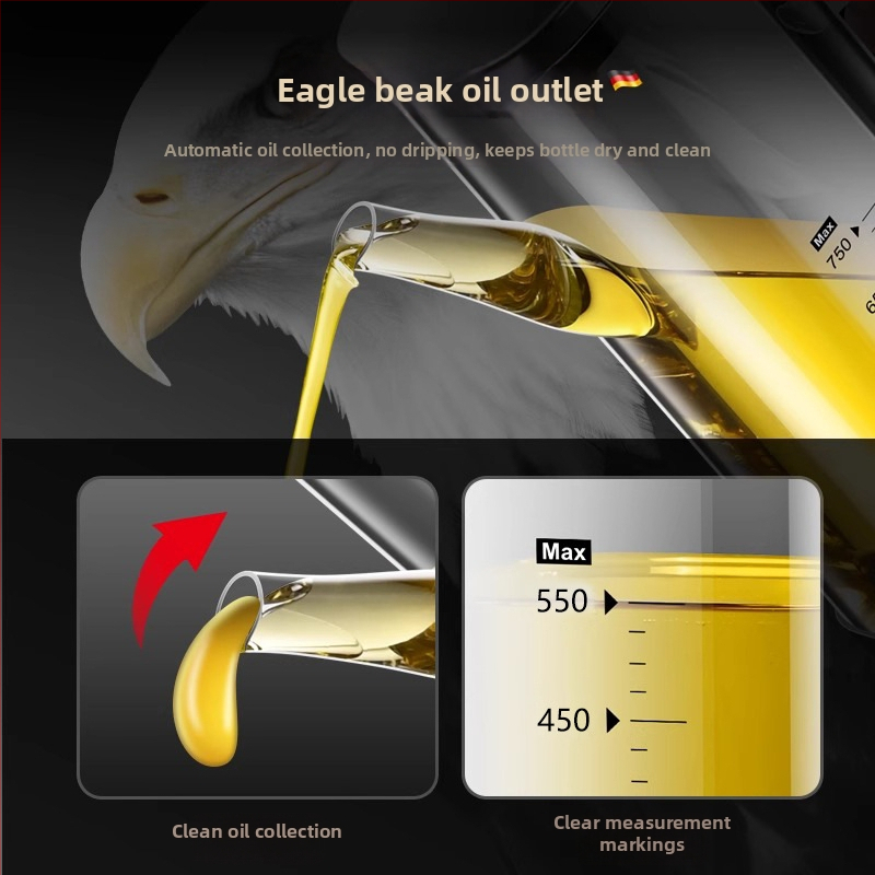 Hyvar stiklinė aliejaus talpykla, naujojo kinų stiliaus, virtuvės aliejaus indas