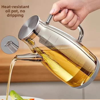 Aliejaus pilstymo indas su snapelio antgaliu namų virtuvei, stiklinė talpa didelio pajėgumo, nepralaidus skysčiams, automatinis atidarymas-uždarymas