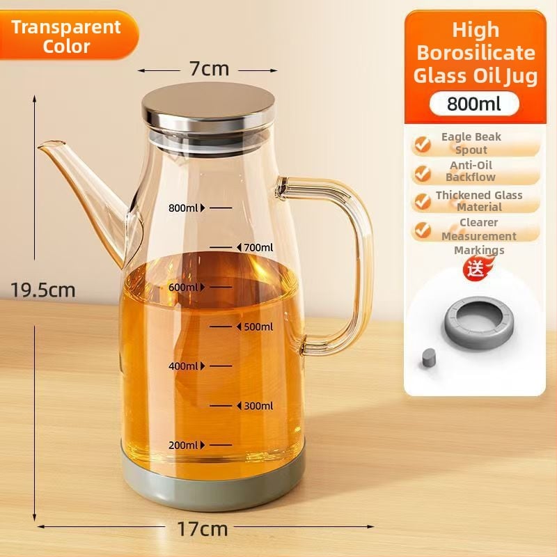 Aliejaus pilstymo indas su snapelio antgaliu namų virtuvei, stiklinė talpa didelio pajėgumo, nepralaidus skysčiams, automatinis atidarymas-uždarymas