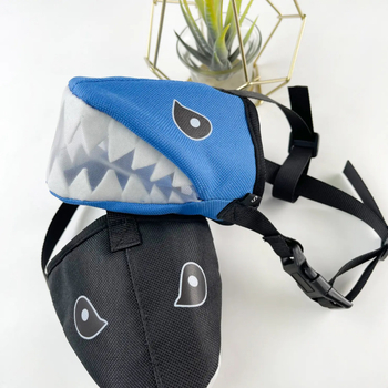 Maska za pse s dizajnom ajkule, protiv ugriza, protiv lajanja, trening, podesiva