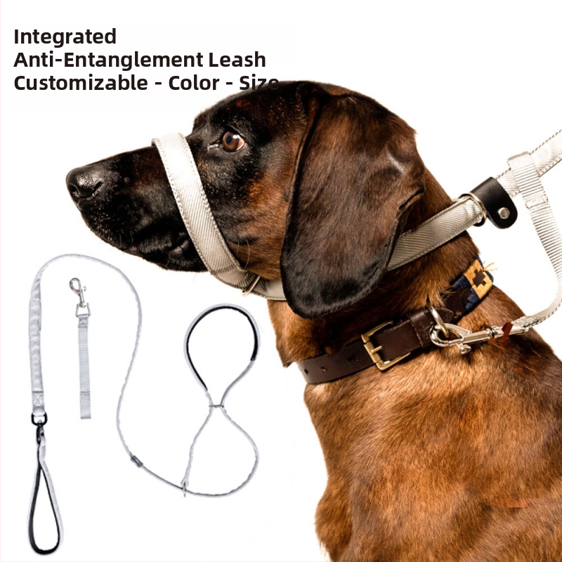 Haberie nailoninė šuns pavadėlis su integruota veido apsauga – išplečiamas, pakuotė 100 vnt