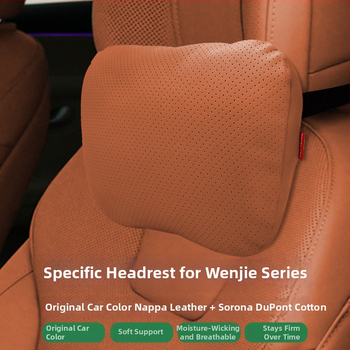 Wenjie M5/M7/M8/M9 auto krku vankúš a opierka hlavy, koža, digitálny steh, výplň zo syntetických vlákien, celoročný interiérový doplnok