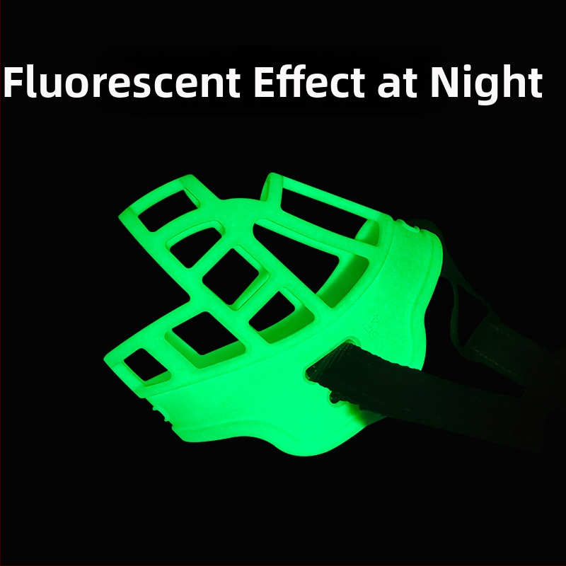 Fluorescentský psí ústny návlek, nastaviteľný plastový ústny kryt, krabica 100 kusov