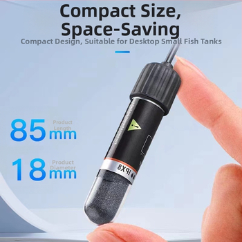 Mini apkures stienis mazam akvārijam ar USB barošanu, automātiska konstanta temperatūra, 10W, stikls, modelis Ql-222