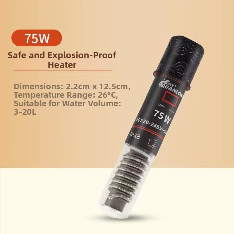 Mini apkures stienis mazam akvārijam ar USB barošanu, automātiska konstanta temperatūra, 10W, stikls, modelis Ql-222