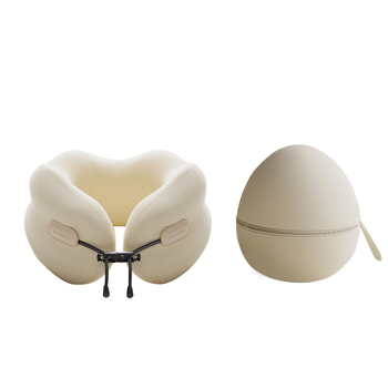 Pernă cervicală din memory foam, în formă de U, portabilă și pliabilă, pentru adulți (Umplutură: memory foam; Husă: poliester-bumbac; Stil: Modern Minimalist)