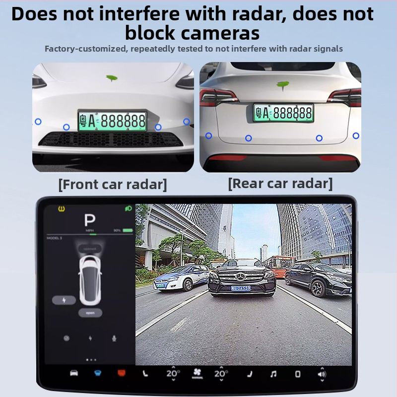 Tesla plutajući okvir za registarsku pločicu, integrirani držač, plastična izrada, za vozila Tesla