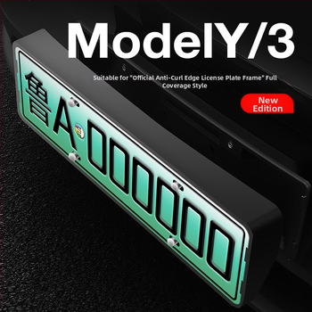 Ramă pentru numărul de înmatriculare Tesla Model Y/3 – Noua versiune, Stil OEM, Plastic, Piesa 00004, Marca Morning Star