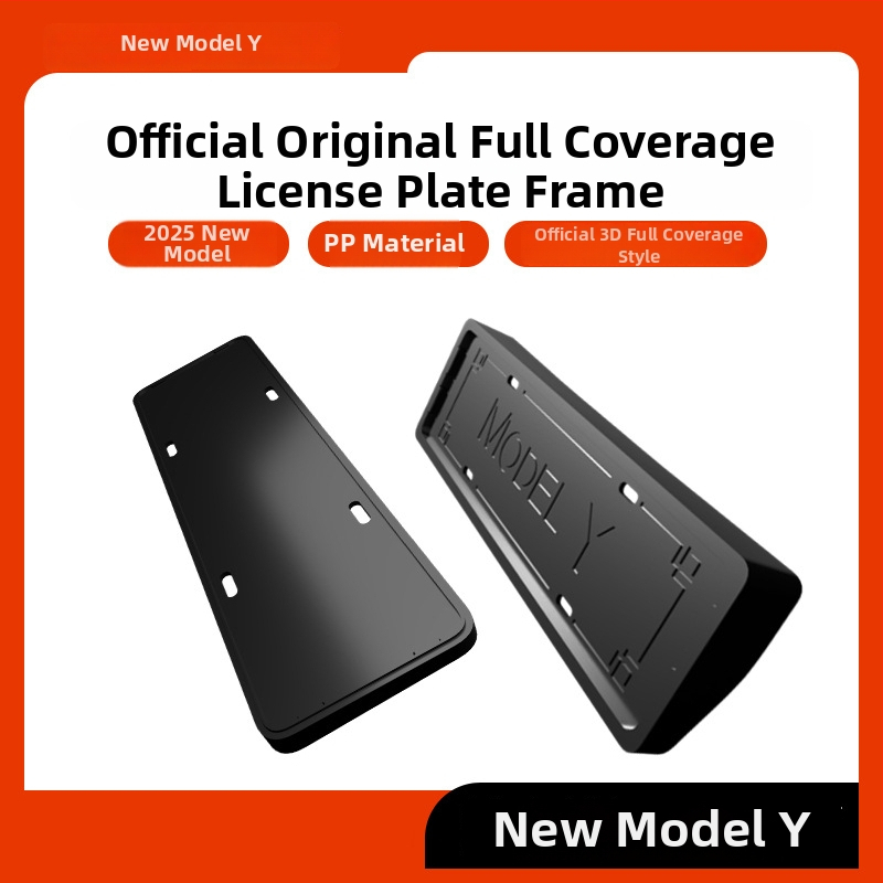 Ramă pentru numărul de înmatriculare Tesla Model Y/3 – Noua versiune, Stil OEM, Plastic, Piesa 00004, Marca Morning Star