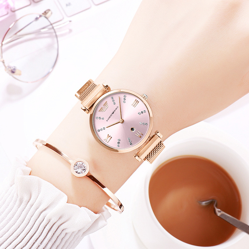 Ženski kvarcni sat Italian Kay, 30m vodootpornost, nehrđajući čelik kućište i kaiš, mineralno staklo