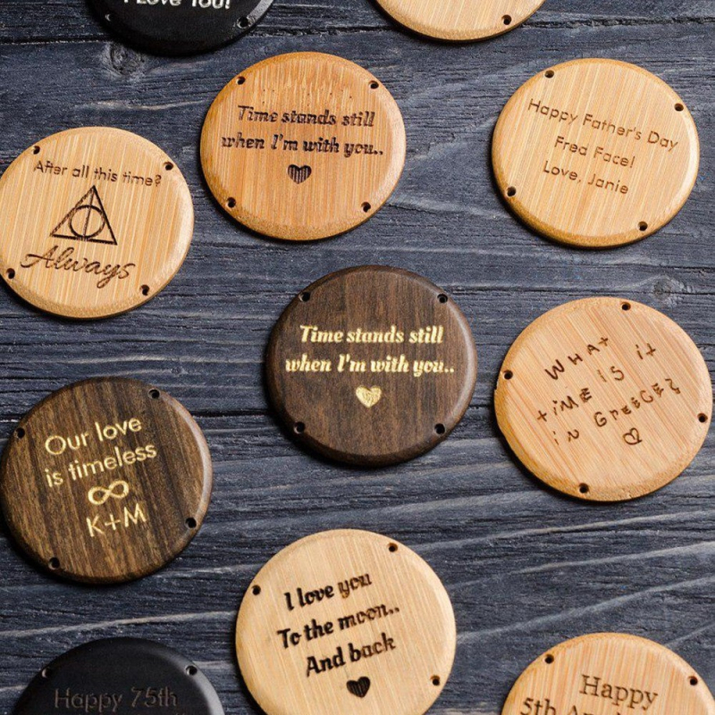 Muški kvarcni sat s prilagođenim dizajnom brojčanika, kućište od bambusa, kožni remen, analognni prikaz, Miyota 2035 mehanizam (Japan)