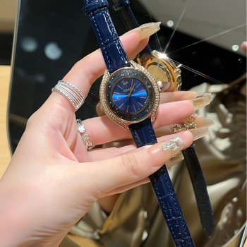 Ceas dama cu diamant, rezistent la apă, cuarț, cadran oval, brățară din oțel inoxidabil, mișcare Miyota japoneză