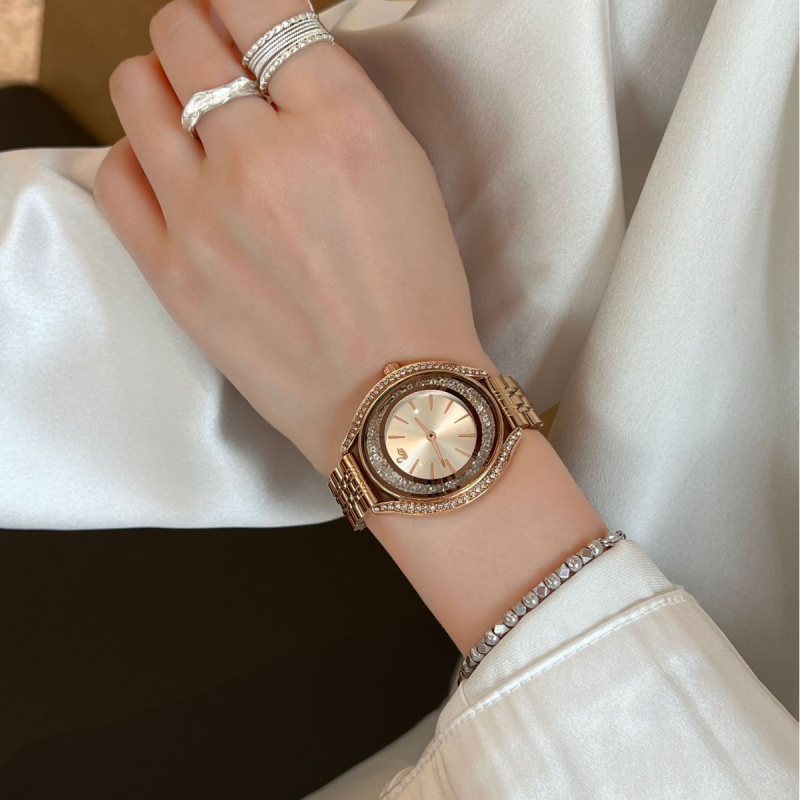 Ceas dama cu diamant, rezistent la apă, cuarț, cadran oval, brățară din oțel inoxidabil, mișcare Miyota japoneză