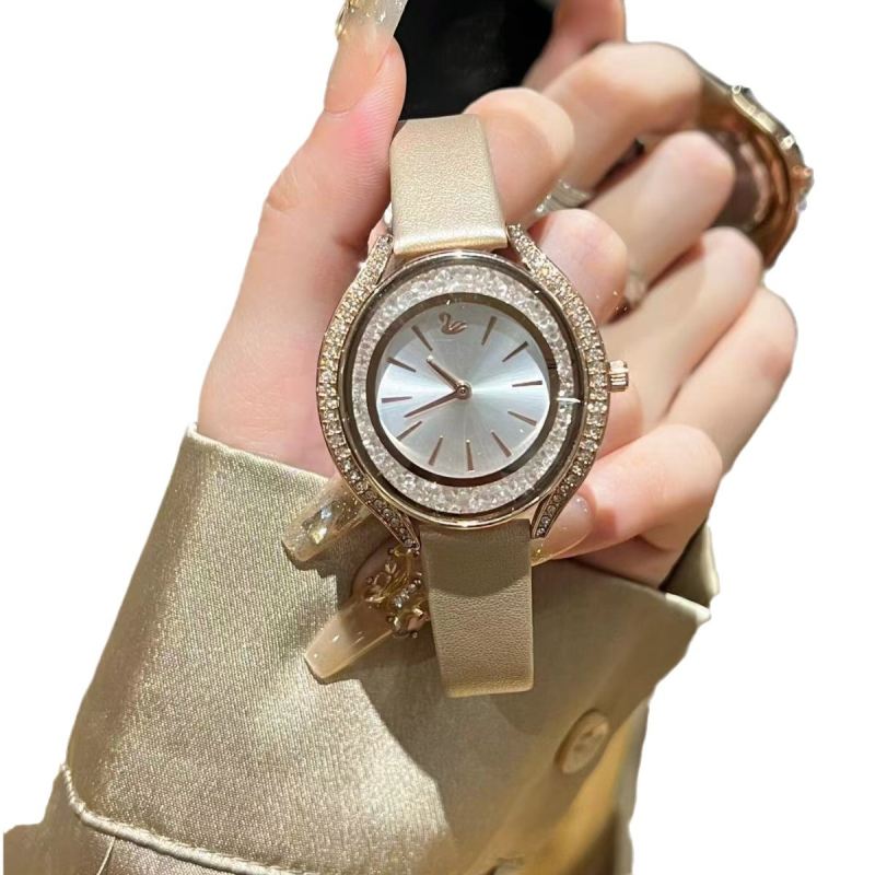 Ceas dama cu diamant, rezistent la apă, cuarț, cadran oval, brățară din oțel inoxidabil, mișcare Miyota japoneză