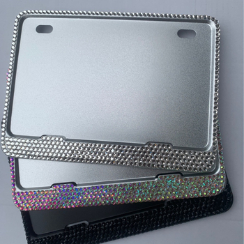 Cadru pentru plăcuța de înmatriculare a motocicletei cu cristale și efect de flash, aliaj de aluminiu, model B-XB01, universal pentru motociclete, scutere și motociclete electrice