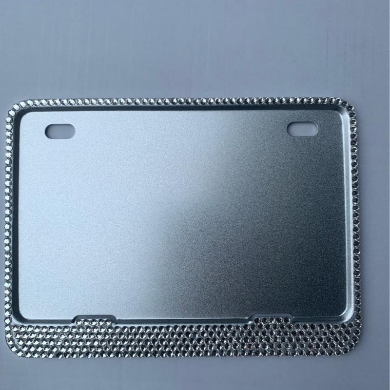 Cadru pentru plăcuța de înmatriculare a motocicletei cu cristale și efect de flash, aliaj de aluminiu, model B-XB01, universal pentru motociclete, scutere și motociclete electrice