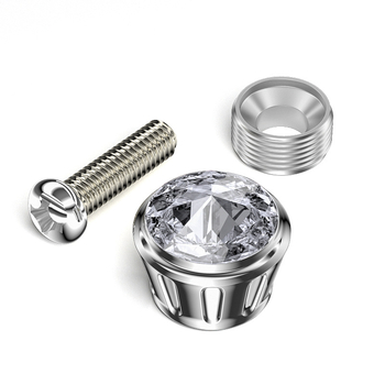 Diamantiem inkrustētas numura zīmes skrūves – alumīnija sakausējums, vispārīgs pielietojums, zīmols YONG XUN, model Diamond License Plate Screws